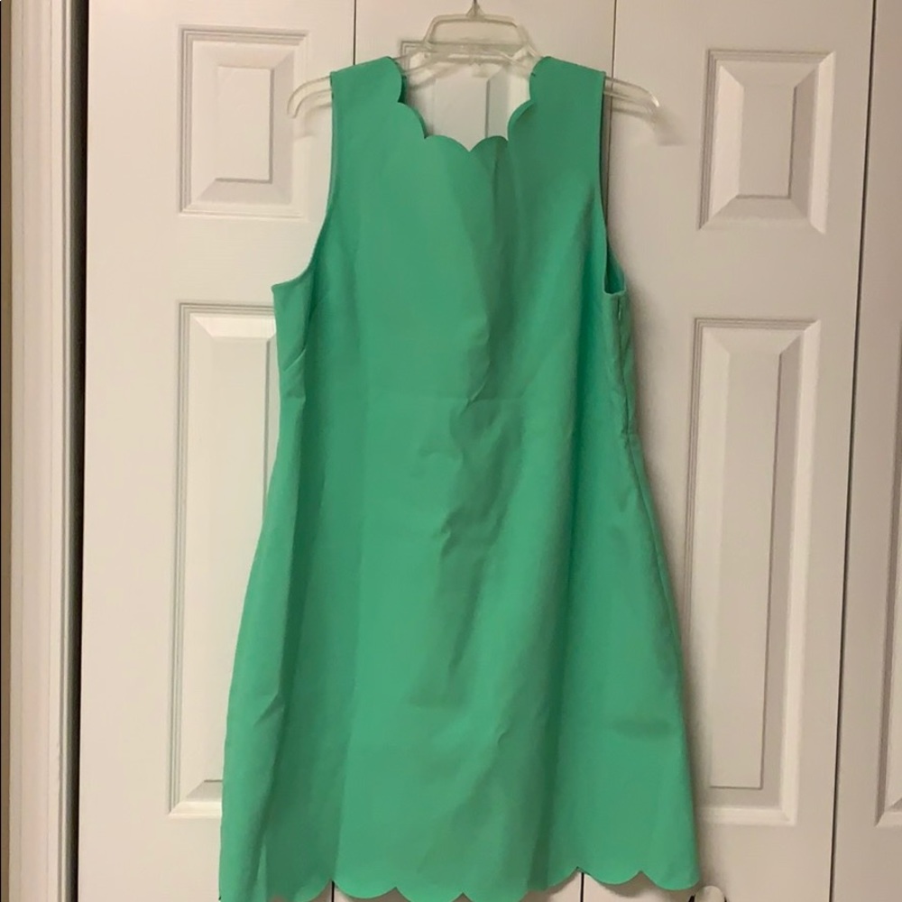 J. Crew Factory Mint Green Scallop-Edge Sleeveless Dress
